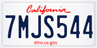 CA license plate 7MJS544