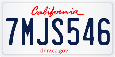 CA license plate 7MJS546