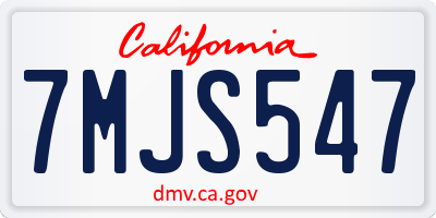 CA license plate 7MJS547