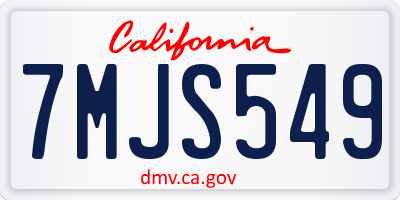CA license plate 7MJS549