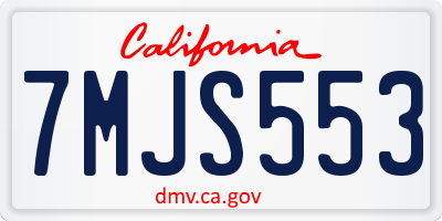 CA license plate 7MJS553