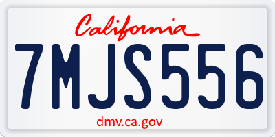 CA license plate 7MJS556