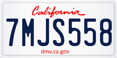 CA license plate 7MJS558