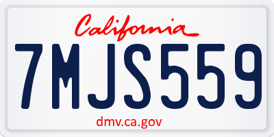 CA license plate 7MJS559