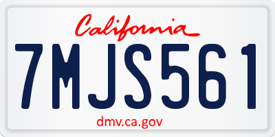 CA license plate 7MJS561