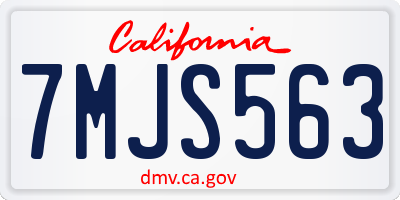 CA license plate 7MJS563