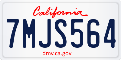 CA license plate 7MJS564