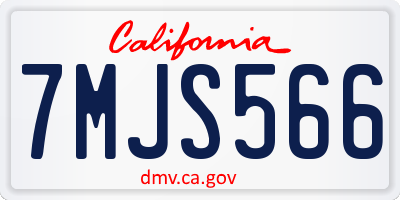 CA license plate 7MJS566