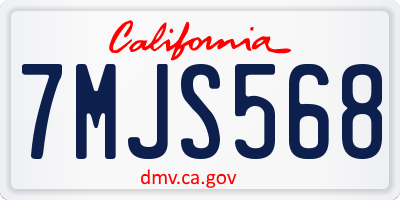 CA license plate 7MJS568