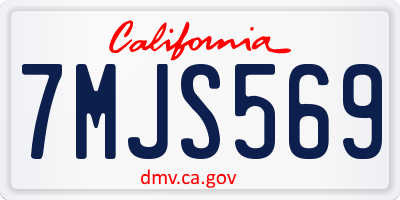 CA license plate 7MJS569