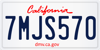 CA license plate 7MJS570