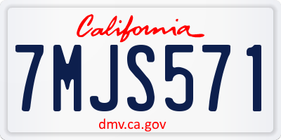 CA license plate 7MJS571