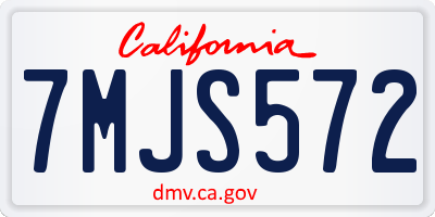 CA license plate 7MJS572