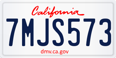 CA license plate 7MJS573