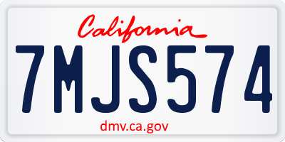 CA license plate 7MJS574