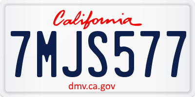 CA license plate 7MJS577