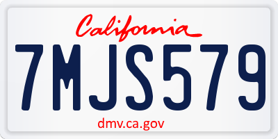 CA license plate 7MJS579