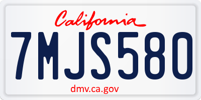 CA license plate 7MJS580
