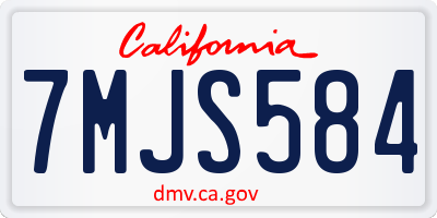 CA license plate 7MJS584