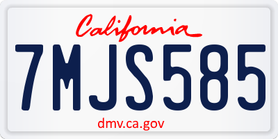 CA license plate 7MJS585