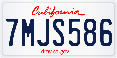 CA license plate 7MJS586