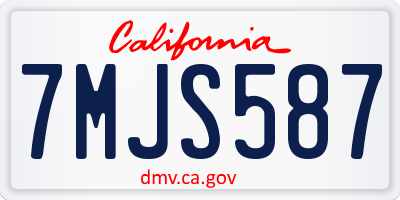 CA license plate 7MJS587