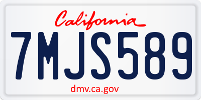 CA license plate 7MJS589