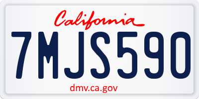 CA license plate 7MJS590