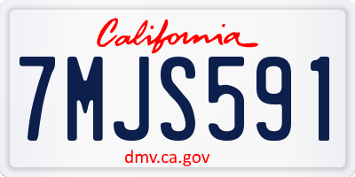 CA license plate 7MJS591