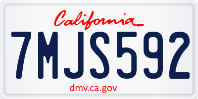 CA license plate 7MJS592