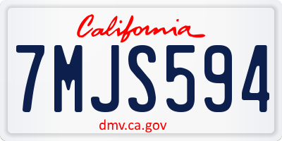 CA license plate 7MJS594