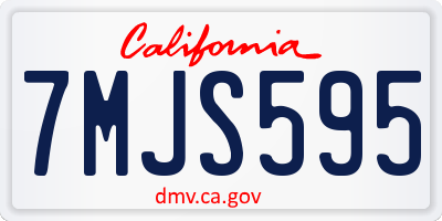 CA license plate 7MJS595