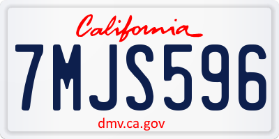 CA license plate 7MJS596