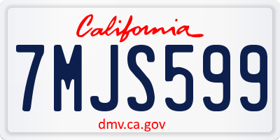 CA license plate 7MJS599