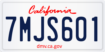 CA license plate 7MJS601