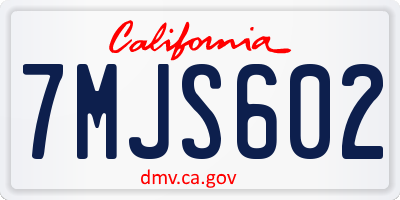 CA license plate 7MJS602