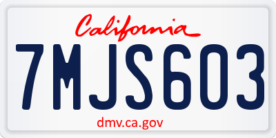 CA license plate 7MJS603