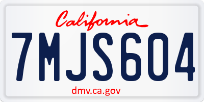 CA license plate 7MJS604