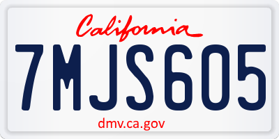 CA license plate 7MJS605