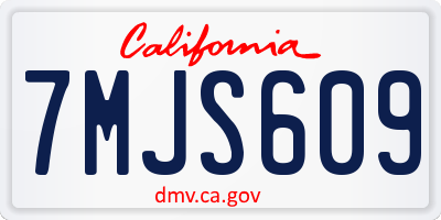 CA license plate 7MJS609