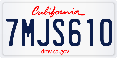 CA license plate 7MJS610