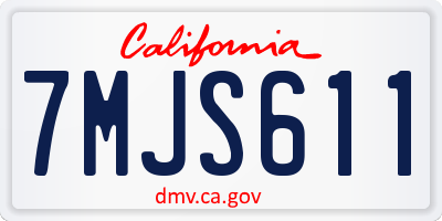 CA license plate 7MJS611