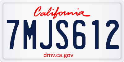 CA license plate 7MJS612