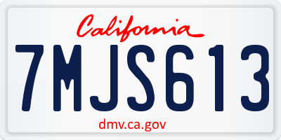 CA license plate 7MJS613