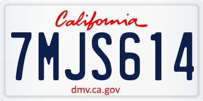CA license plate 7MJS614