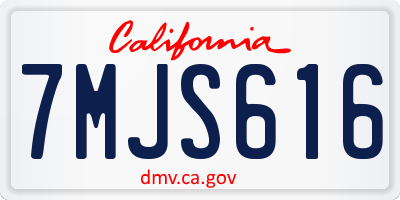 CA license plate 7MJS616