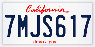 CA license plate 7MJS617