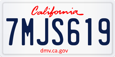 CA license plate 7MJS619