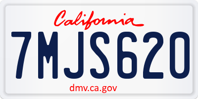CA license plate 7MJS620