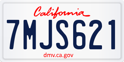 CA license plate 7MJS621